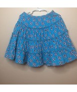 Hanna Andersson Turquoise Print Corduroy Ruffled Elastic Waist Skirt Sz ... - $259.06 MXN