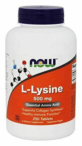 NEW NOW FOODS Lysine 500mg Healthy Immune Function Vegan/Vegetarian 250 tabs - $20.96