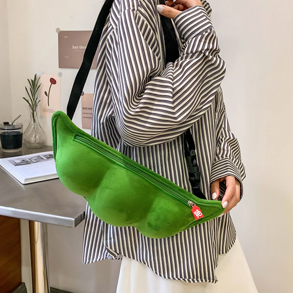 Woman Personality Messenger Bag Creative Green Edamame Shape Ladies Cute... - $18.58