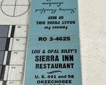Vintage Matchbook Cover. Siera Inn Restaurant. Okeechobee, FL. gmg  Unst... - $12.38