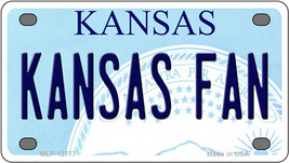 Kansas Fan Novelty Mini Metal License Plate Tag - £11.74 GBP