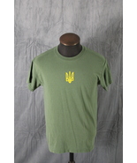 Graphic T-shirt - Ukraine Trident on Military Green - Men&#39;s Medium  - $644.17 MXN