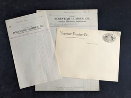 Lot Of Antique Letterhead ~ Rosevear Lumber Co ~ Glenns Ferry Id ~ Farm Hardware - £23.11 GBP