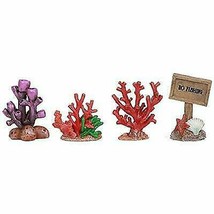 Nautical Underwater Reef Corals No Fishing Sign Small Dollhouse Miniatures Set - £16.50 GBP