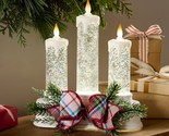 Illuminated Glitter Candle Trio by Valerie in Clear - $193.99