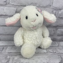 Commonwealth LAMB White Pink 7&quot; Plush Spring Easter Stuffed Animal Plaid Bow - £11.90 GBP