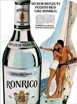 1981 Ronrico Rum Puerto Rico Vintage Print Ad Sailing Sailboat Couple Wa... - $10.97