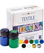 Decola Acrylic Textile Paint Set 9 colors х 20 ml by Nevskaya Palitra Ru... - £23.87 GBP