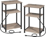 Two Amhancible Nightstands With Charging Stations And Phone Holders, A Slim - $64.95