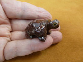 Y-TUR-LA-35) Tortoise land turtle carving SOAPSTONE FIGURINE love little... - $8.59