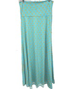 NEW LuLaRoe MEDIUM Light Green And Gold Polka Dot Slinky Maxi Skirt Dress - $42.56