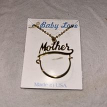 Vintage 1980s Mother charm necklace Baby Love Made In USA J6 - $14.26