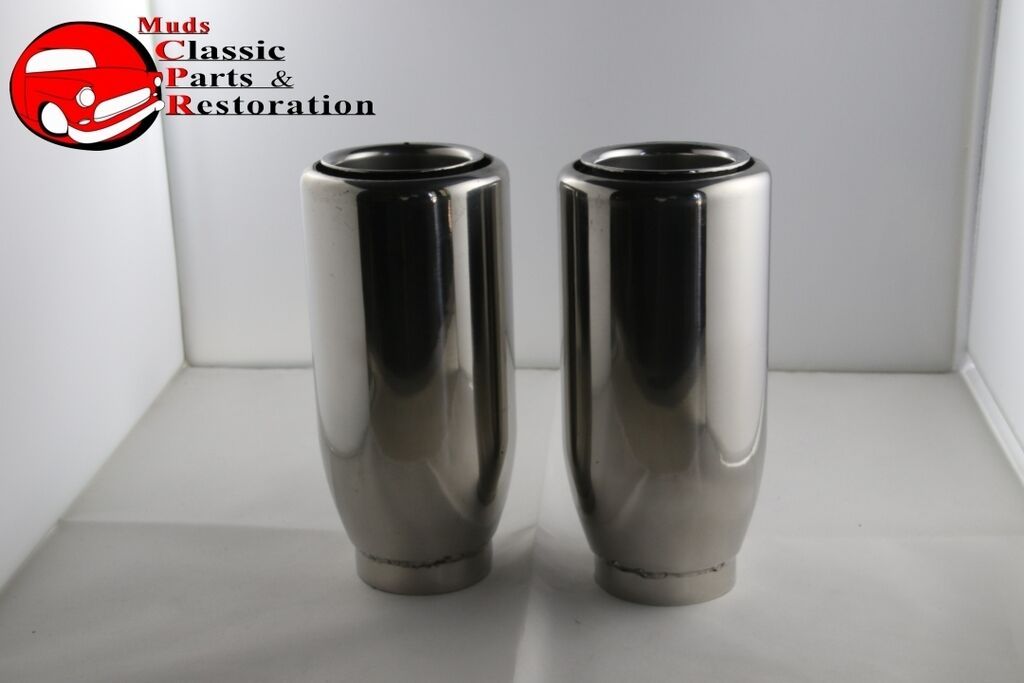 Primary image for Hot Rat Street Rod Custom Truck Stainlessl Muffler Dual Exhaust Tip Set 2" Pipe