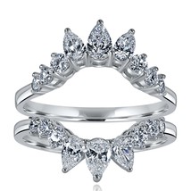Lab Grown Diamond Tiara Enhancer 1.20 CT Wedding Ring 14k White Gold - $996.68