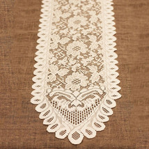 White Floral Lace Table Runner Dresser Scarf Doilies Wedding Party Decoration - £10.07 GBP