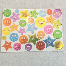 Vintage Stickers highlights Shimmer happy face . One sheet. 31 stickers. - $12.08