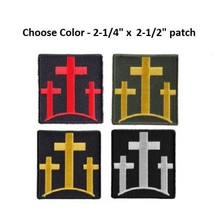Choose Color THREE CHRISTIAN CROSSES 2.25&quot; x 2.5&quot; iron on patch (K3) - £4.61 GBP