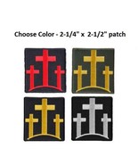 Choose Color THREE CHRISTIAN CROSSES 2.25&quot; x 2.5&quot; iron on patch (K3) - $5.84