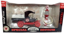 NOS Gearbox TEXACO 1912 Ford Model T Oil Tanker w/ Wayne Gas Pump Coin BANK 1:24 - £17.55 GBP