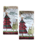 Christmas Tree Paper Napkins Tartan Plaid Guest Towels 20 CT 2 Pks Chris... - £16.79 GBP