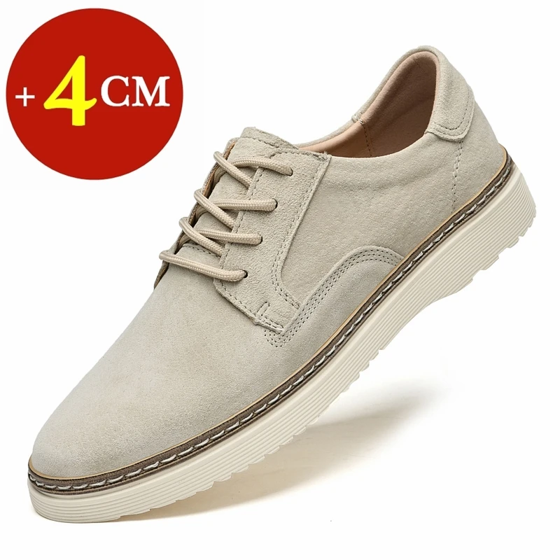 Classic Genuine Leather Casual Shoes Sneakers Man Elevator Shoes Height ... - $73.91