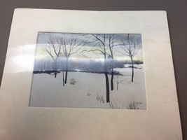 Original Watercolor by Suzanne Hetzel Winter Landscape - £101.58 GBP
