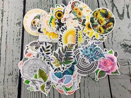 100pcs Flower Stickers Pack for Water Bottle Cute Vinyl Aesthetic Trendy - £12.93 GBP