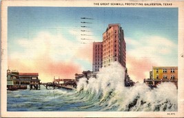 The Great Seawall Protecting Galveston TX Postcard PC88 - £3.90 GBP