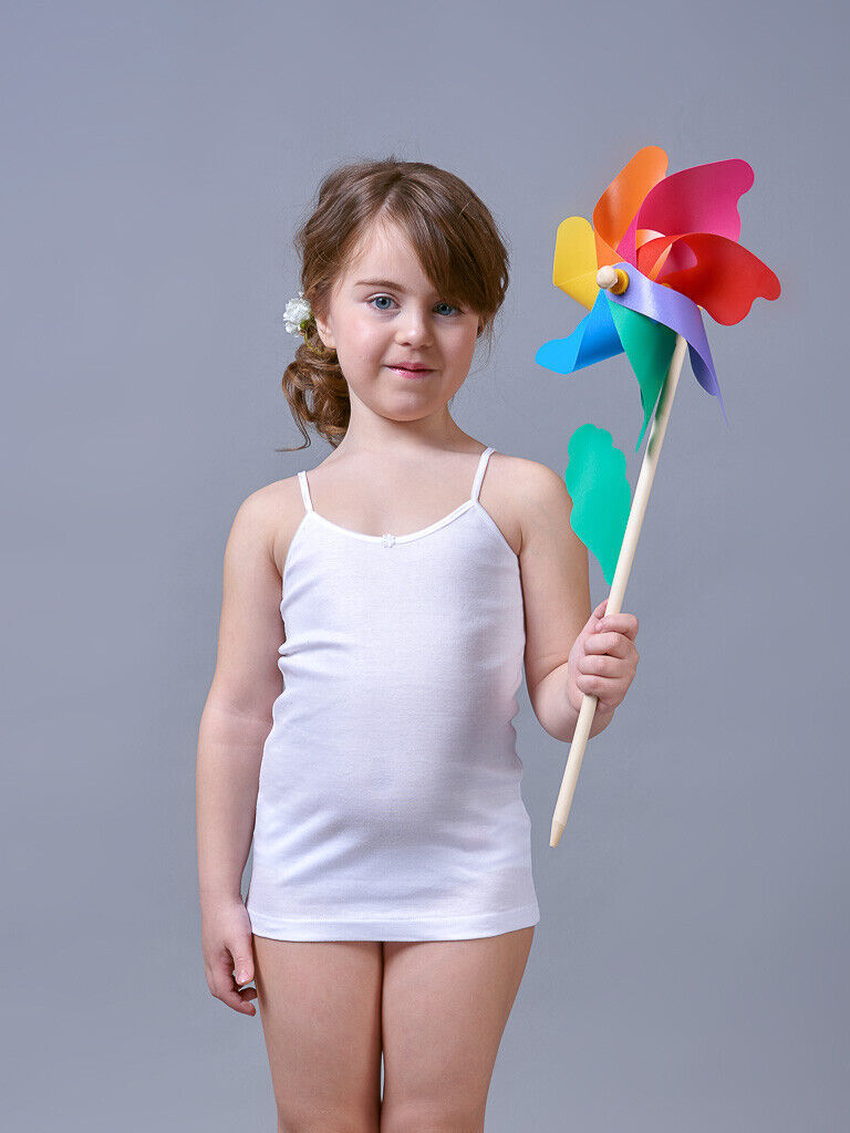 Camiseta De Tirantes Estrechos Para Niña De Suave Algodón Bimbissimi Cam... - $6.24