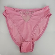 Vintage Delta Burke Panties Hi Cut Leg Lace Pink Sissy Granny Plus 2X 9 - $22.77