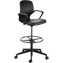 Safco Shell Extended-Height Chair - Black Vinyl Plastic Seat -... - $364.99