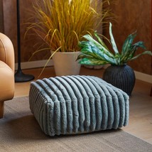 Pouf Ottoman Cover Decorative Soft Storage Bean Bag Unstuffed Pouf, Square, Gray - £30.83 GBP