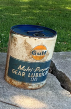 5 Gallon Gulf Multi-Purpose Gear Lubricant 90 Vtg Metal Can Ohio Pick Up Only - £58.09 GBP