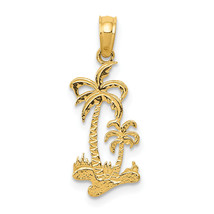 14k Double Palm Trees Pendant C3324 - $122.64