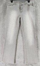 Chicos Platinum Jeans Womens 1 Short Light Gray Denim Distressed Casual ... - £15.56 GBP