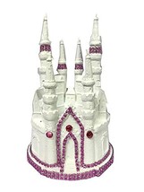 9&quot; White with Fuchsia Fairytale Castle Cake Topper, Centerpiece Birthday Wedding - £80.17 GBP