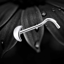 925 Sterling Silver Nose Stud Screw Pin Crescent Moon Celestial Design Gift - $8.81
