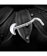 925 Sterling Silver Nose Stud Screw Pin Crescent Moon Celestial Design Gift - $164.59 MXN