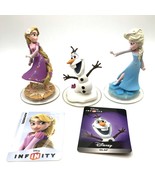 Disney&#39;s Infinity Rapunzel &amp; Elsa 1.0  Figures and Olaf 2.0 Figure with ... - £14.05 GBP