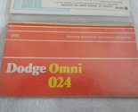1981 Dodge Omni 024 Owners Manual [Unknown Binding] unknown author - $14.69