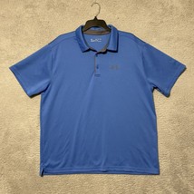 Under Armour Men&#39;s Heatgear Tech Loose Fit Golf Polo Shirt Size 2XL Blue - £12.94 GBP