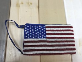 American Flag Beaded Crossbody Bag Cell Phone Patriotic Bamboo Trading C... - £28.68 GBP