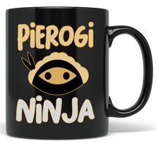 PixiDoodle Ninja Polish Pierogi Coffee Mug (11 oz, Black) - £20.47 GBP+