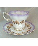 Vintage ROYAL ALBERT Bone China Purple/Gold Floral Lyric Tea Cup &amp; Sauce... - $29.30