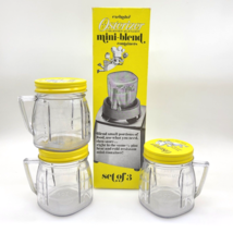 Osterizer Mini-Blend Container Plastic Jars 3 Pack 1/2 Pint w/ Original Box - £12.25 GBP