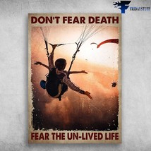 Skydiving Poster Dont Fear Death Fear The Un Lived Life Extreme Sport - £12.57 GBP