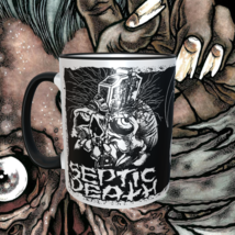 Septic Death  Pushead Coffee 11oz Ceramic Mug Black Handle and Inside - £15.98 GBP