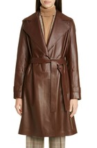 Halloween Brown Lambskin Formal Causal Fashionable Women Trench Coat Leather - £134.11 GBP+