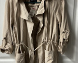 Love Tree Safari Hooded Jacket Womens Size Small Tan Khaki Mid Length Tr... - £15.79 GBP