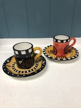 Set Of 2 Bella Casa by Ganz Espresso Demitasse cups Mini 3” Mugs / Sauce... - $19.34